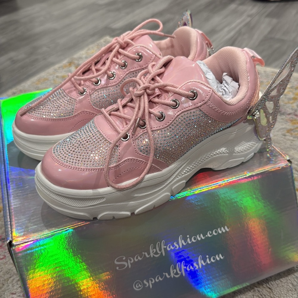 AURORA TRAINERS Pink Butterfly Wing Sneakers